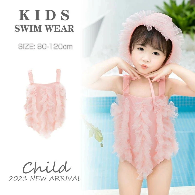 【20点セット】7月の新作特典キッズ 水着 オールインワン 帽子付き スイムウェア 水泳 スイミング 水遊び スクール 水着 ガールズ ジュニア 女の子 幼稚園 小学生 動きやすい 練習着 可愛い ビ