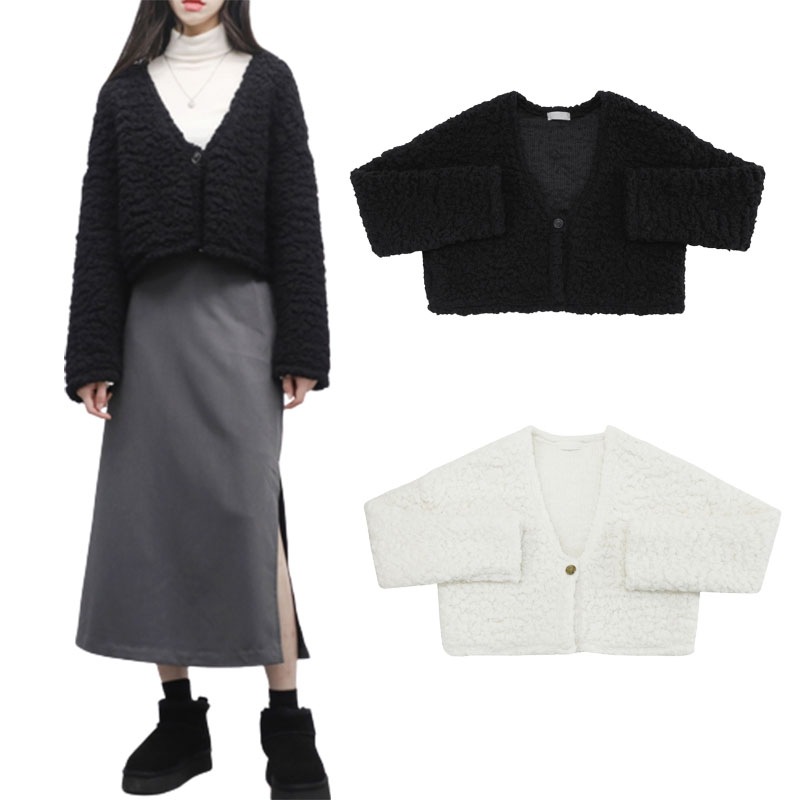 LEVON FLEECE CROP CARDIGAN