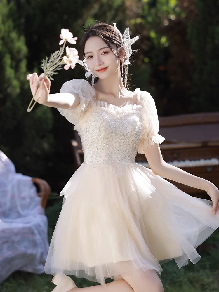 【2枚購入で 3oo円OFF！】ライトドレス大人ギフト2025ドレスアート試験の気質花嫁介添人服登録