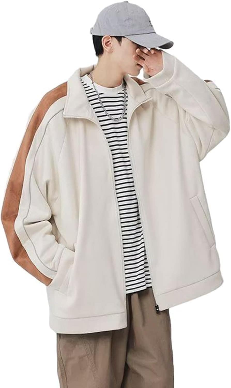 ウインドブレーカー メンズ スエード ジャケット カジュアル ジャンパー ブルゾンジャケット 薄手 スタジャン 防風防寒 ジップアップ お洒落 大きいサイズ トップス ストリート 野球服 ハイキング