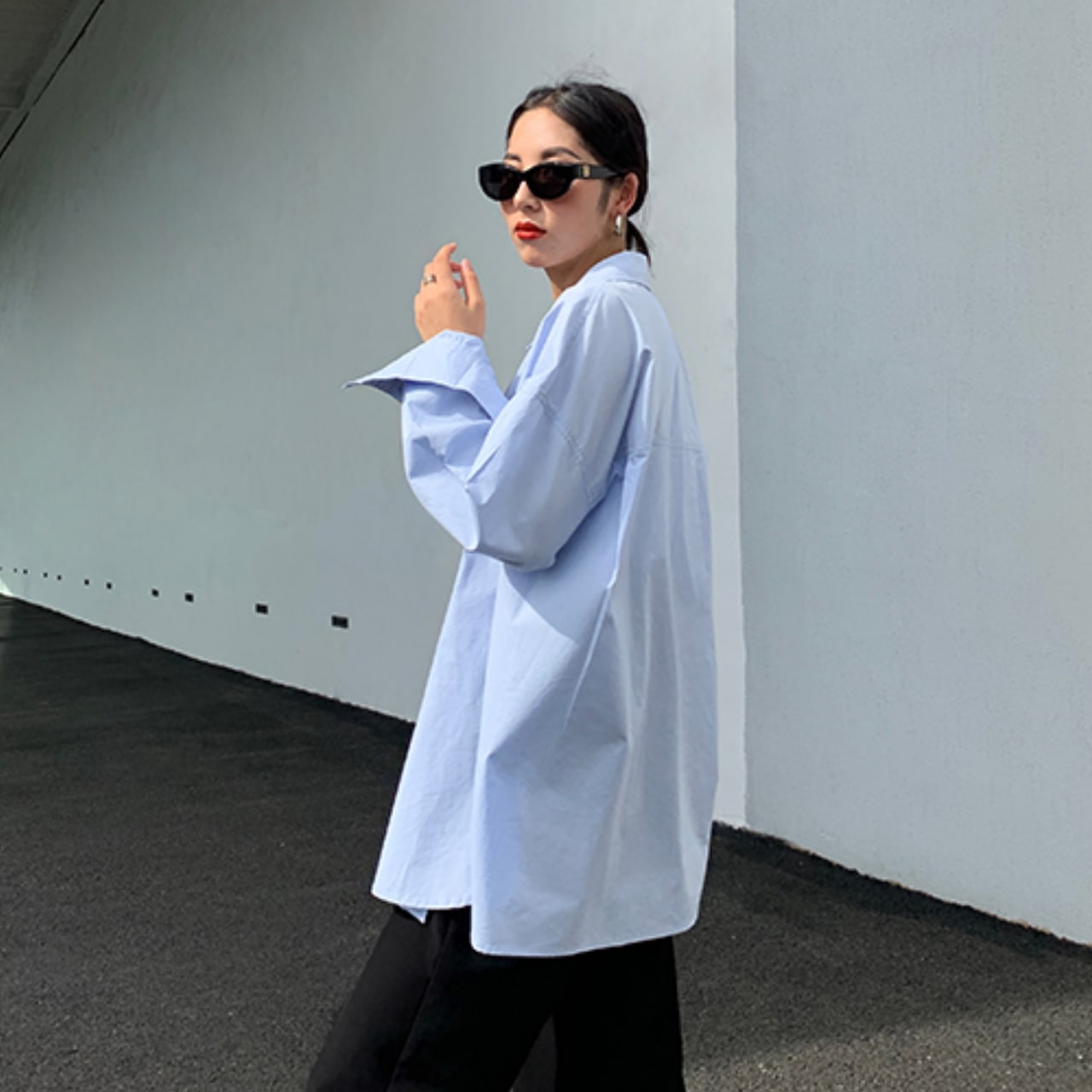トップス シャツ レディース 香港風 薄い 単列マルチボタン ボタン ストレート ポロカラー シャツスリーブ かわいい 大人可愛い きれいめ シンプル カジュアル 大人 上品 おしゃれ お洒落