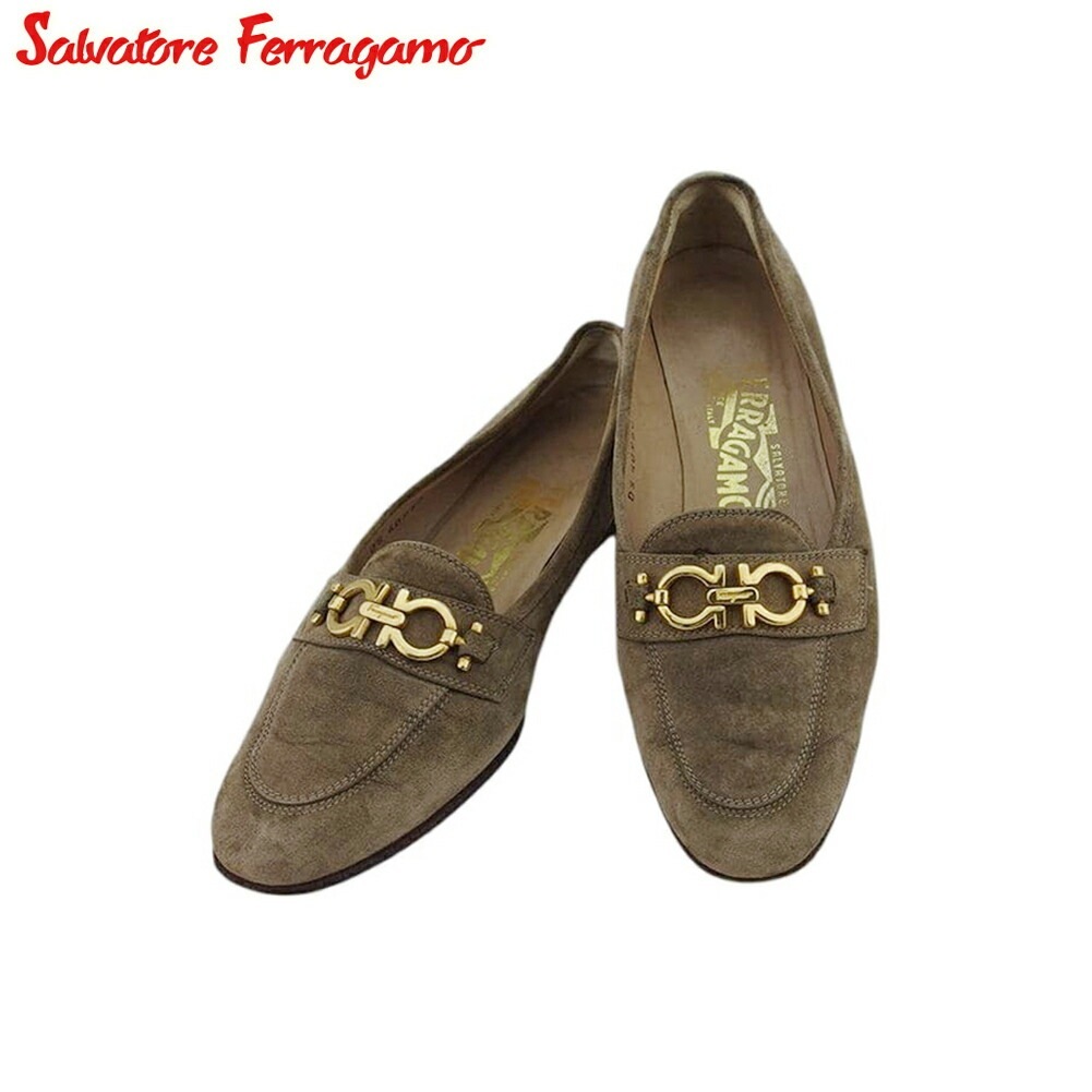 サルヴァトーレ フェラガモ ローファー シューズ 靴 レディース 6B ラウンドトゥ ガンチーニ Salvatore Ferragamo 中古
