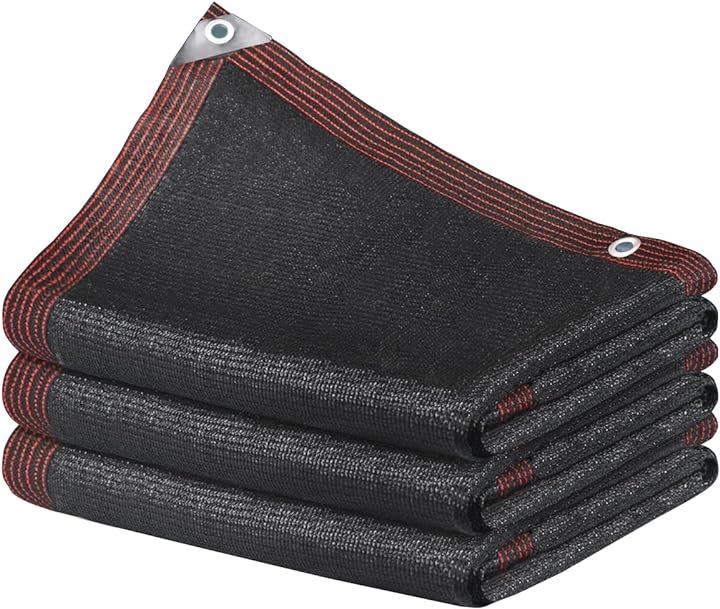 遮光ネット 日よけ シェード ベランダ目隠し 農業用 植物 園芸用 屋外 窓 カーポート ルーフ ヤード パーティー 廊下 高密度の厚さのポリエチレン (ブラック, 6mx15m)