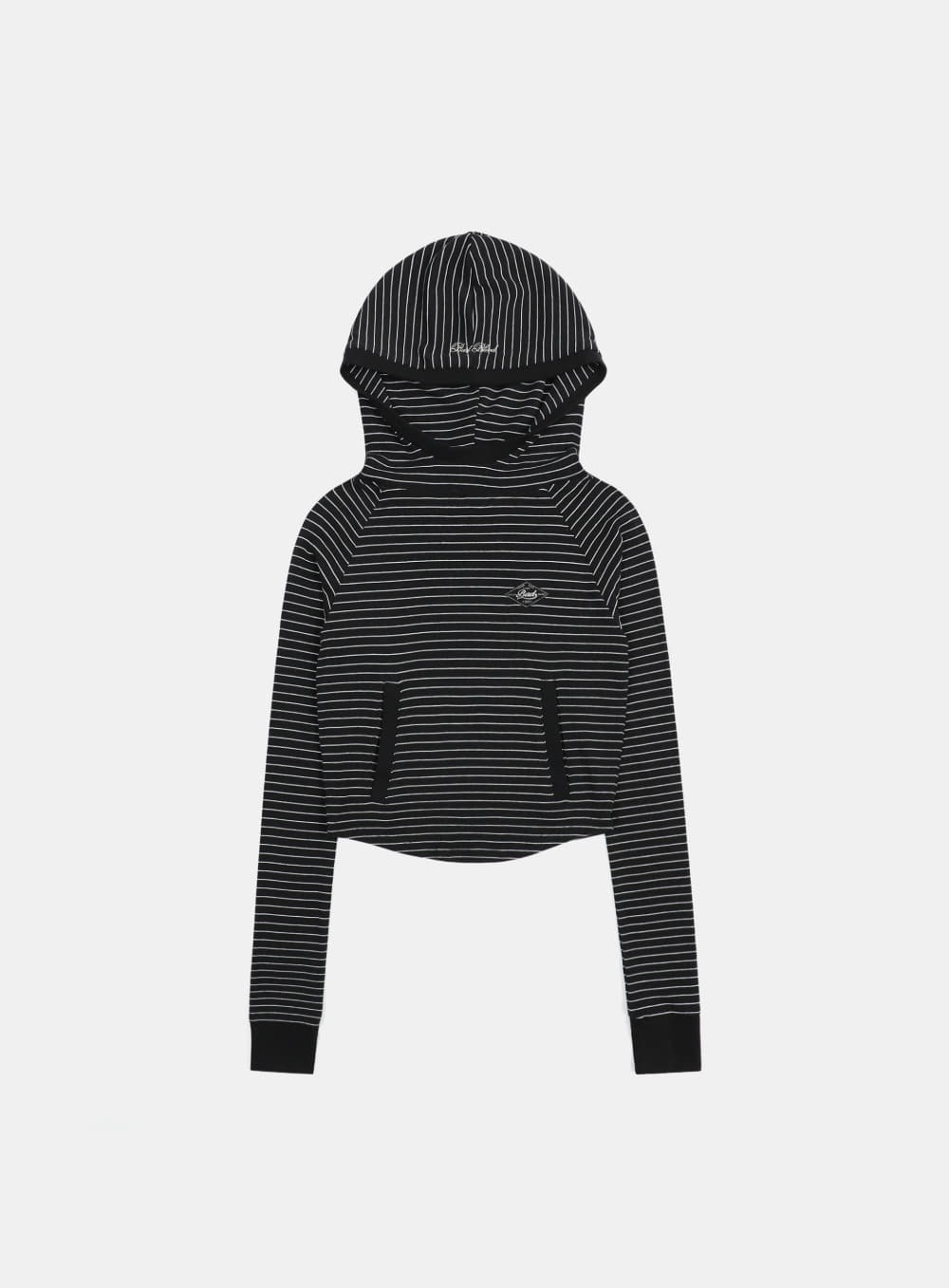 【BADBLOOD】 BEYOND SOFT HOOD SLIM FIT : STRIPE BLACK