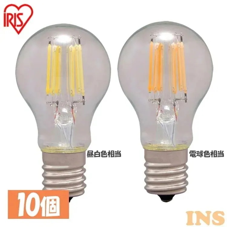 10個セットLEDフィラメント電球 ミニクリプトン球 E17 40W相当 440lm 昼白色相当 電　メガ割
