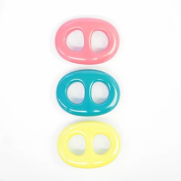 【美品】エルメス シェーヌダンクル　トリボー ピンク×グリーン×イエロー 樹脂/プラスチック 【スカーフリング】