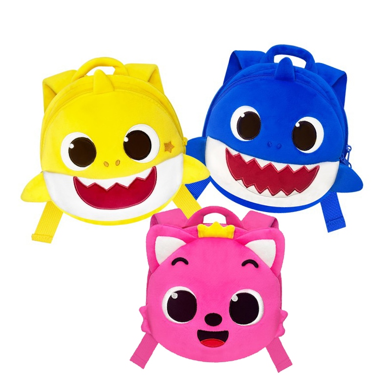 ピンクフォン ベビーシャーク 二ポケットラウンドバッグ リュックサック 子供用 通園バッグ 遠足バッグ 幼稚園バッグ 可愛い