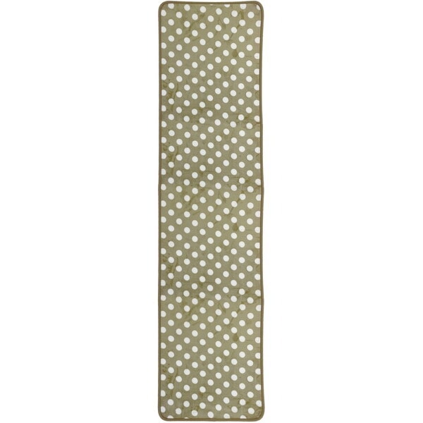 マルナカ 1889 BE ふわもちフランネルキッチンマット ドット 45×180cm ベージュ メーカー直送