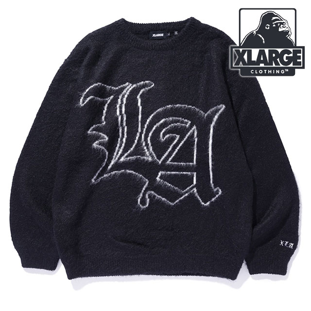 オールドイングリッシュ モヘア クルーネックニット [101244015005] OLD ENGLISH MOHAIR CREWNECK KNIT メンズ トップス セーター BLACK