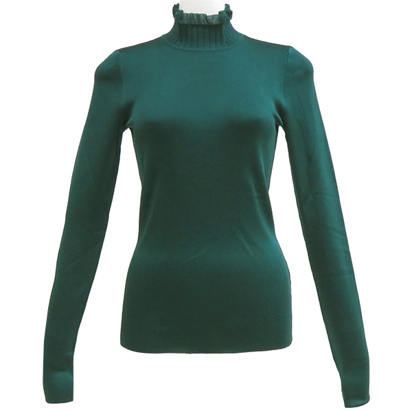 エルメス HERMES セーター ロングスリーブニット シルク ナイロン ヴェールアカント #36(JP7) 緑 長袖 ハイネック タートルネック 2024AW H4H2632DBAV34【中古】