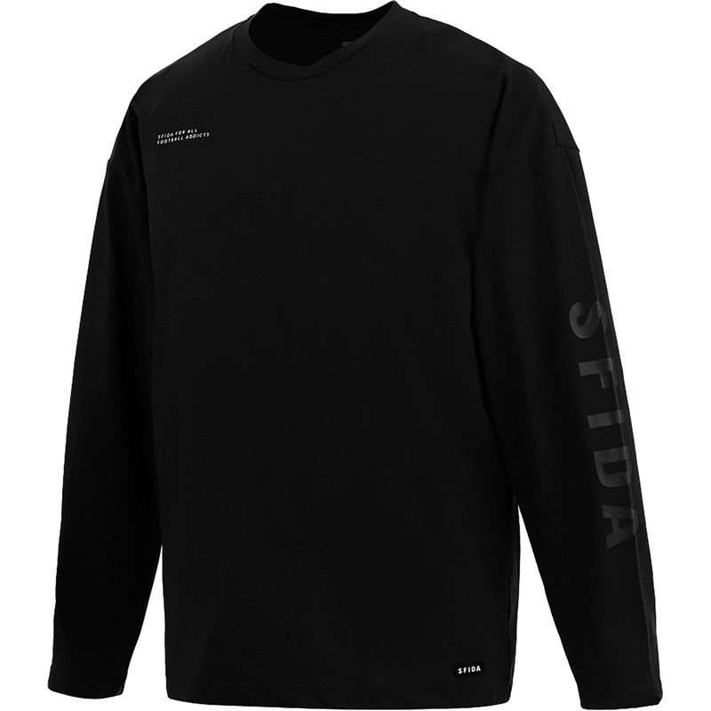 SOFT DRY ロングスリーブトップス フットサル 長袖Tシャツ (sa25104-blk)