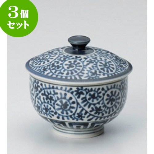 3個セット 蓋付煎茶 蛸唐草蓋付汲出 [9.5 x 8.5cm(170cc)] 有田焼 強化 和食器 酒器 料亭 旅館 業務用