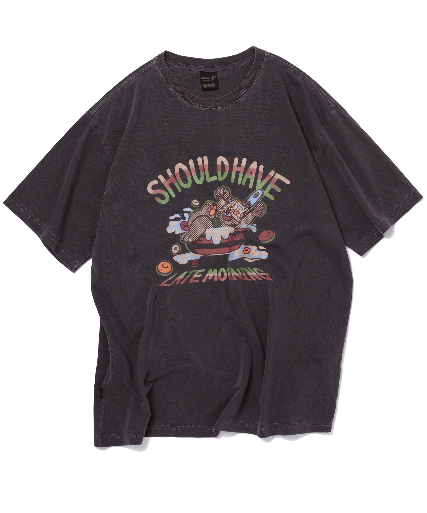 CPGN STUDIO シリアルテディピグメントショートスリーブ T シャツダスティパープル