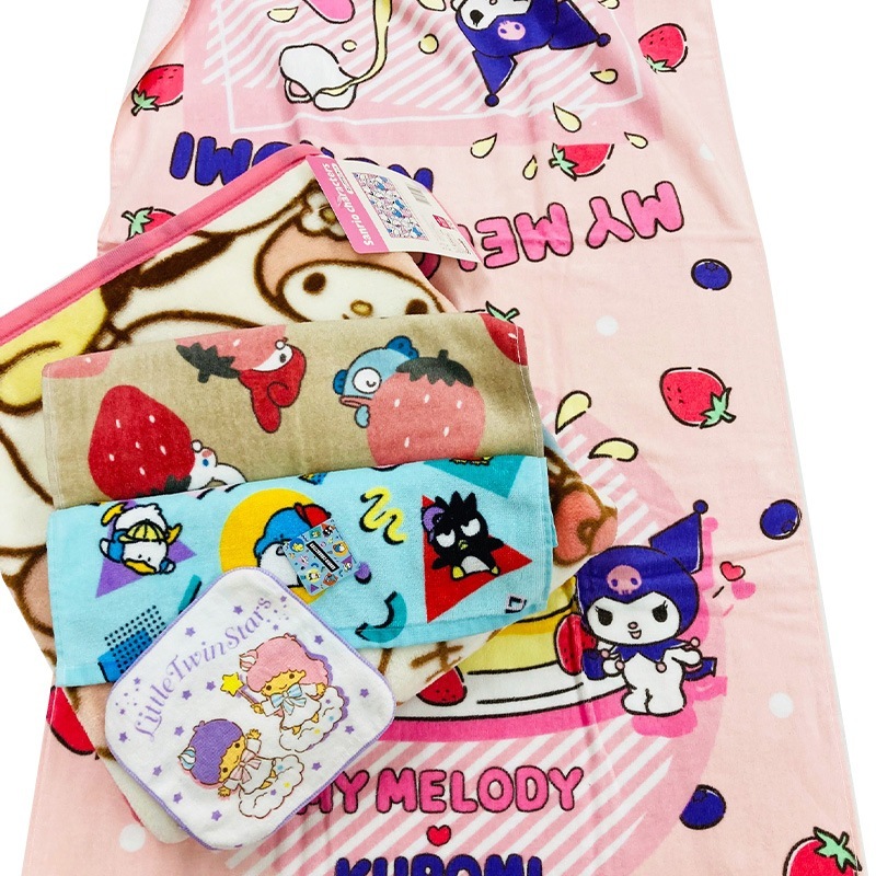 2024福袋 サンリオキャラクター キャラクター福袋 ハンカチ ウォッシュタオル フェイスタオル バスタオル ひざ掛け ハローキティ マイメロディ クロミ シナモロール ポムポムプリン ポ 4,980円