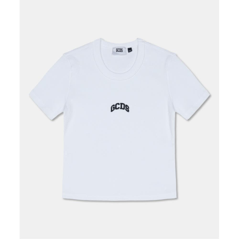 GCDS LOUNGE LOGO CROP TSHIRT DKTAA21025WH