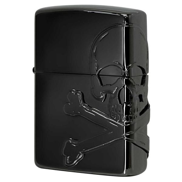 zippo ジッポーライター 3面連続スカル メタル ガイコツ 骸骨 ブラックニッケル 2BN-SKULL