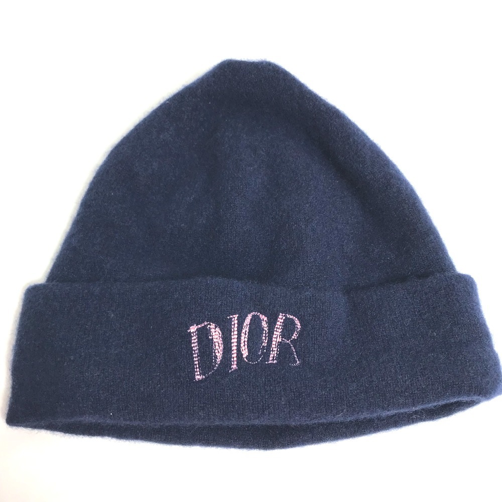 Diorニット帽 013MB10AT995 ロゴ ビーニー 帽子 ニット帽 ニットキャップ カシミヤ ネイビー