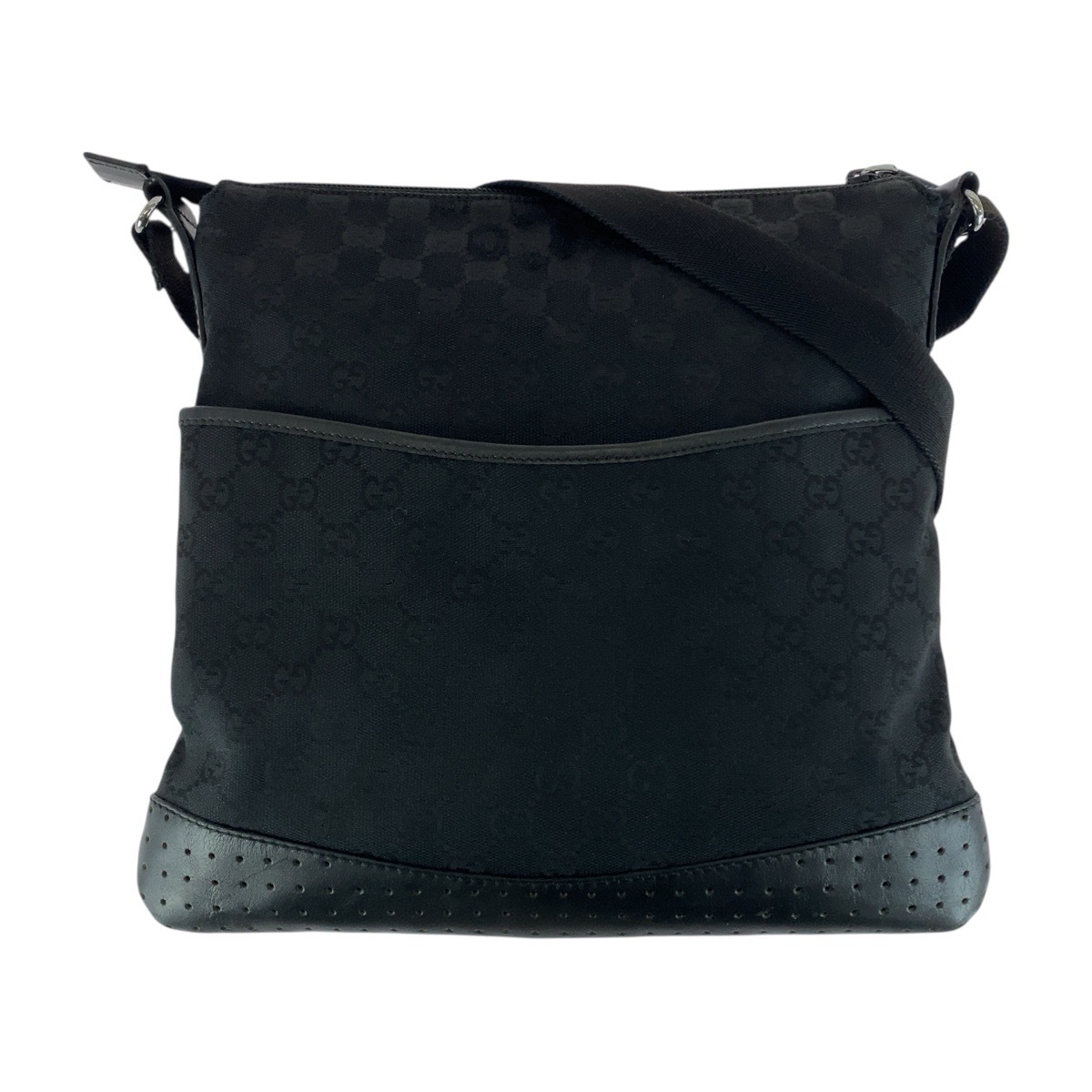 ブラック 黒 シルバー金具 GGキャンバス/レザー 145857 ショルダーバッグ メッセンジャーバッグ レディース 505034 20,590円