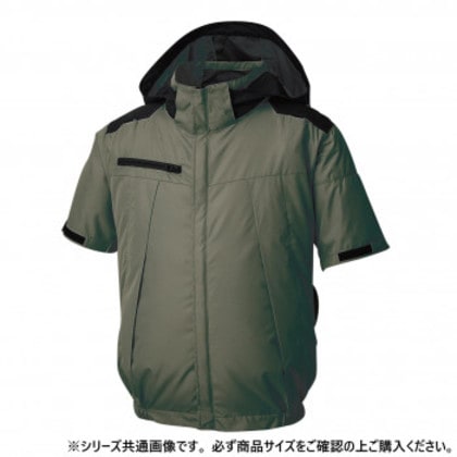 サンエス チタン加工半袖ブルゾン 7:グリーン LL KF92500