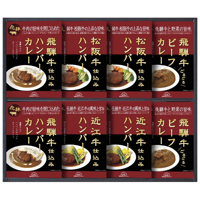 飛騨高山ファクトリー 松阪牛/近江牛/飛騨牛仕込みハンバーグ&カレー詰合せ C-C