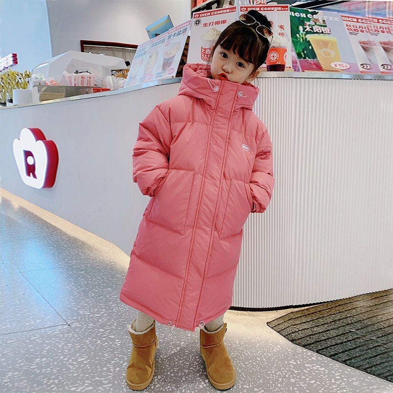 製品 気質 中綿コート キッズ ダウンコート ロング丈 アウター おしゃれ 子供服 秋冬 女の子 女児 ロングコート 通園 通学 防寒 秋冬 暖か 可愛い フード付き 韓国風