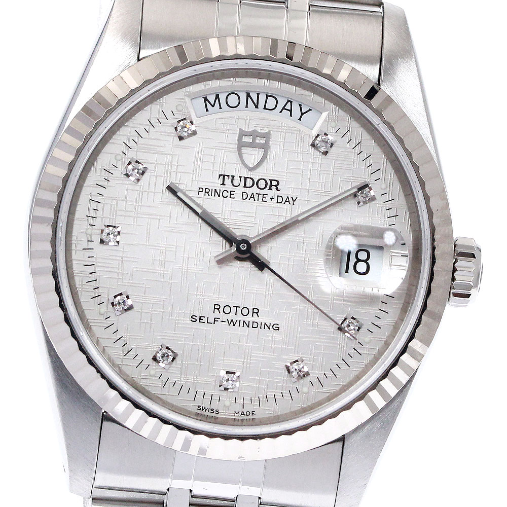 チュードル TUDOR 76214 プリンス デイトデイ 10Pダイヤ WGベゼル 自動巻き メンズ 良品 _898805【中古】 225,450円