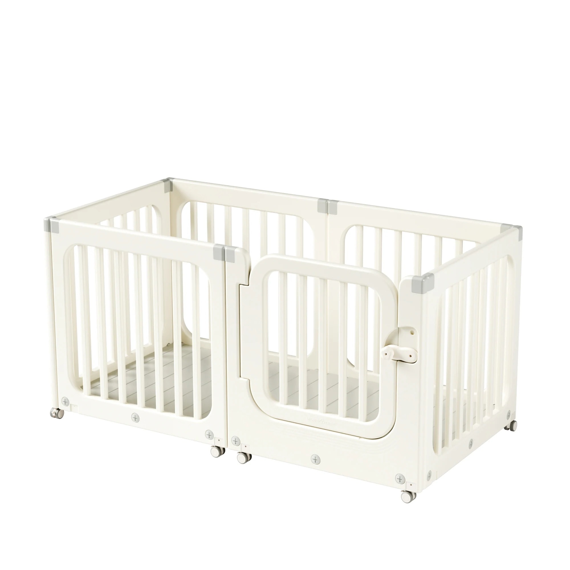 1802ベビーサークル キャスター付き プレイヤード 小さめ プレイサークル ドア付 移動ラクラク ベビーフェンス 設置簡単 ベビーガード 柵 キッズ 赤ちゃん プレゼント かわいい