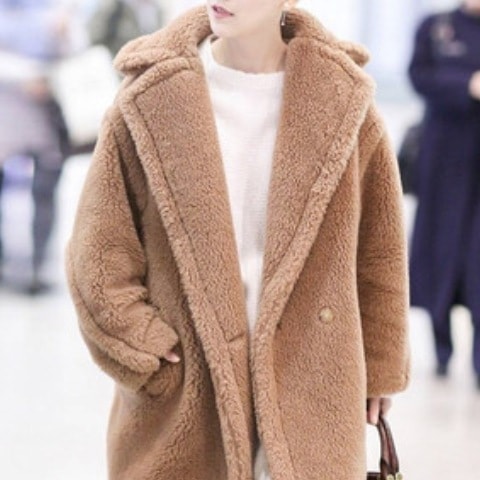 2色 ファー アウター コート レディース 秋冬 かわいい 暖かい もこもこアウター ボア ジャケット ロングコート ロング 7分丈 ミディアム丈 ミドル丈 長袖 ボリューム袖 襟付き 大きな襟 BI