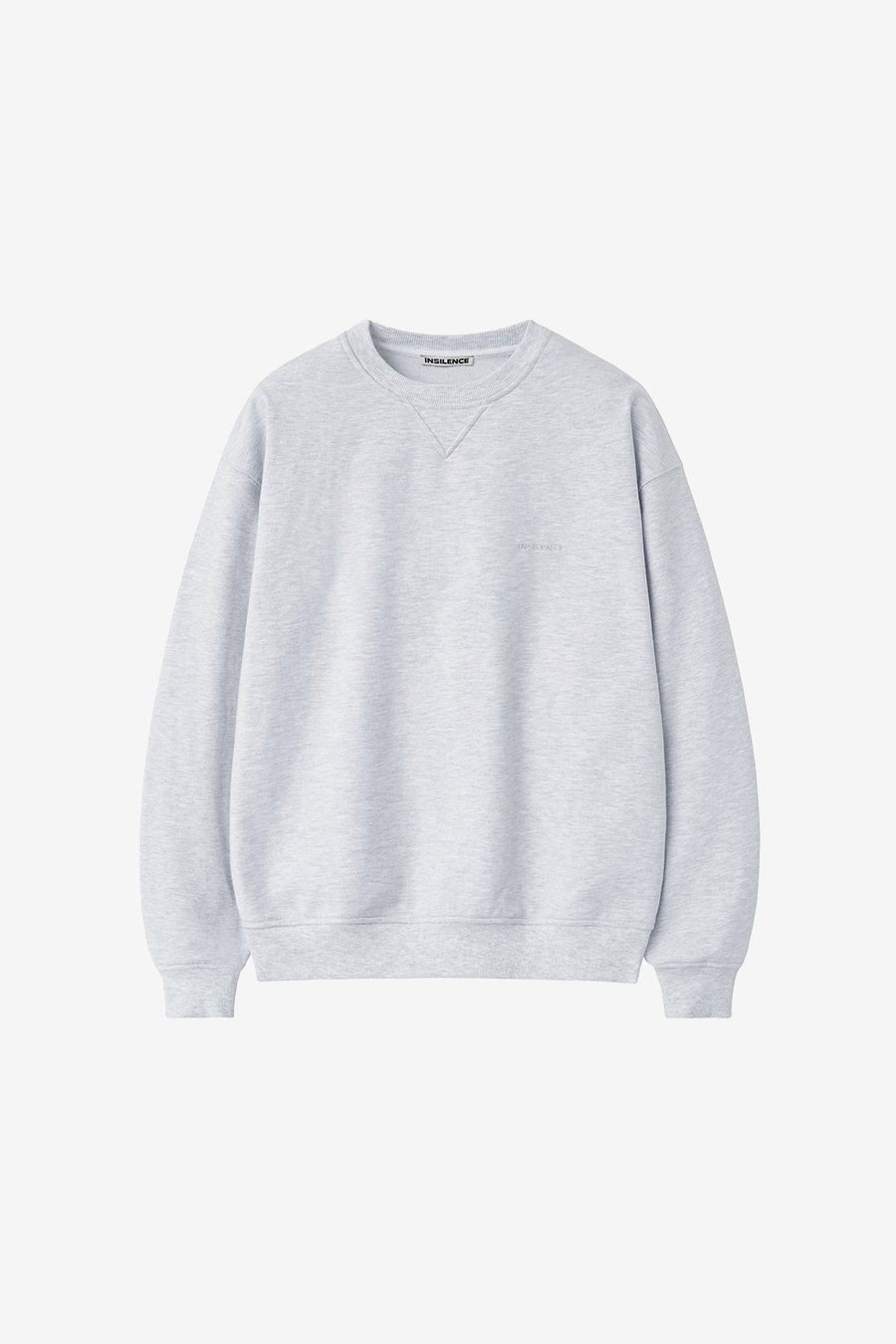 【INSILENCE】 WASHED LOGO SWEAT SHIRT : MELANGE GREY