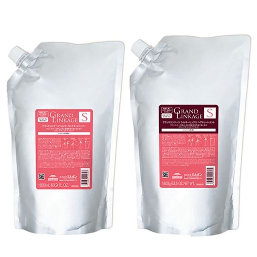 【セット】 ミルボン MILBON グランドリンケージ シルキーリュクス 1800サイズセット (シャンプー 1800mL + トリートメント 1800g) さらさら(軟毛向け) シャンプー トリート