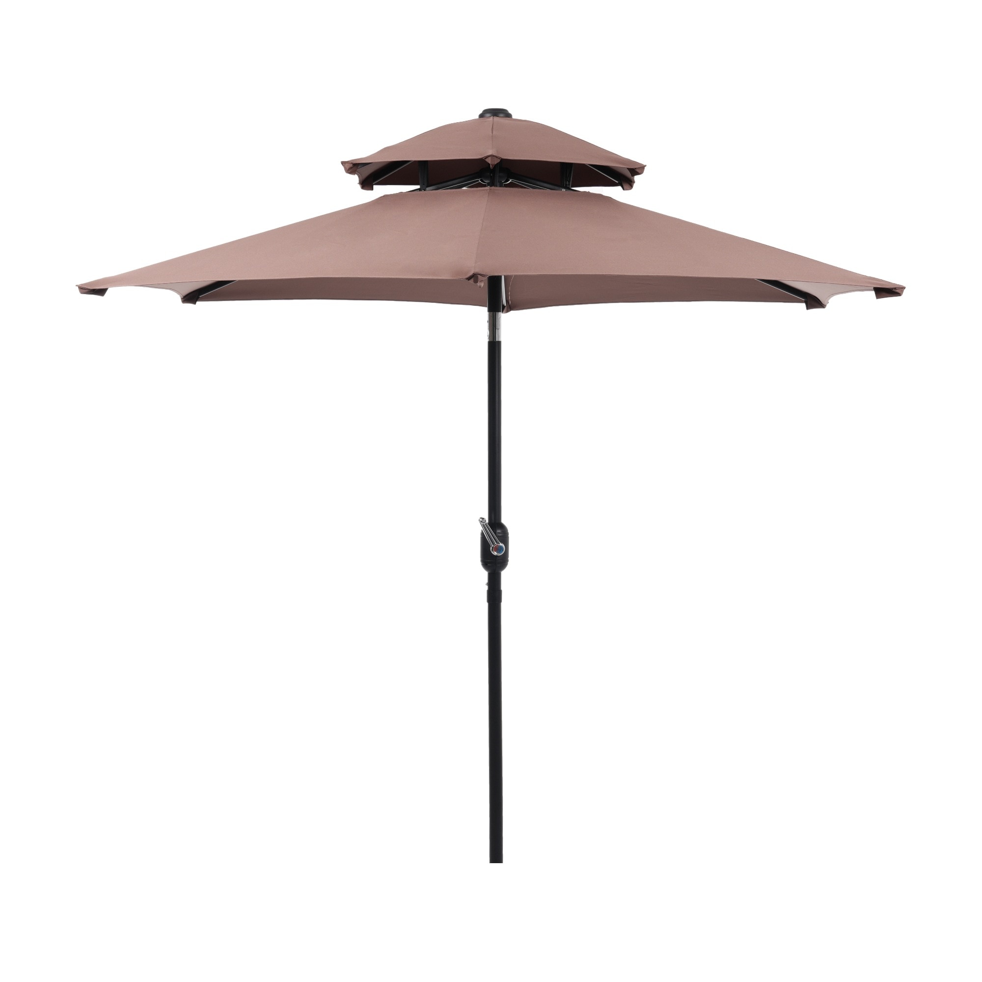 24時間限定価格！【ブラウン・シンプルデザイン・直径220cm 】パラソル単体 30+UPF紫外線対策 角度調整 パラソルセット ベース パラソル ガーデンパラソル