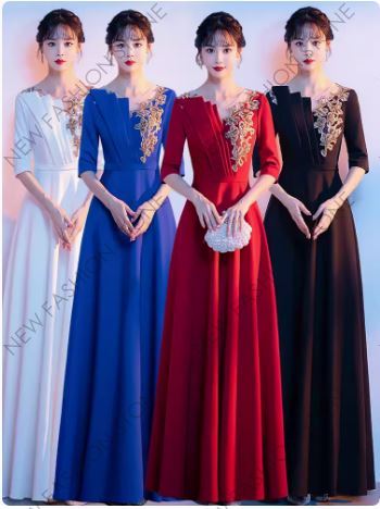 公演服女子ロングスカート高校生公演服ハイエンドイブニングドレス-86