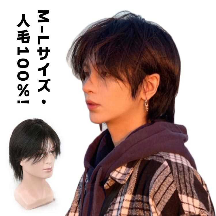 人毛 普段使い かつら ウイッグ メンズ 男性 自然 黒髪 ビジネス用 ナチュラル ショート カツラ 人毛 短髪 医療用 白髪隠し ボリュームアップ 人毛100％! 軽量 通気性 ヘアスタイリング 白