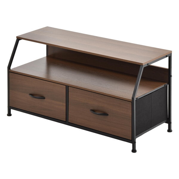 B.Bファニシング ONLS0387MODBR ダークブラウン Regal 棚付きリビングチェスト ロータイプ(引き出し2杯) メーカー直送