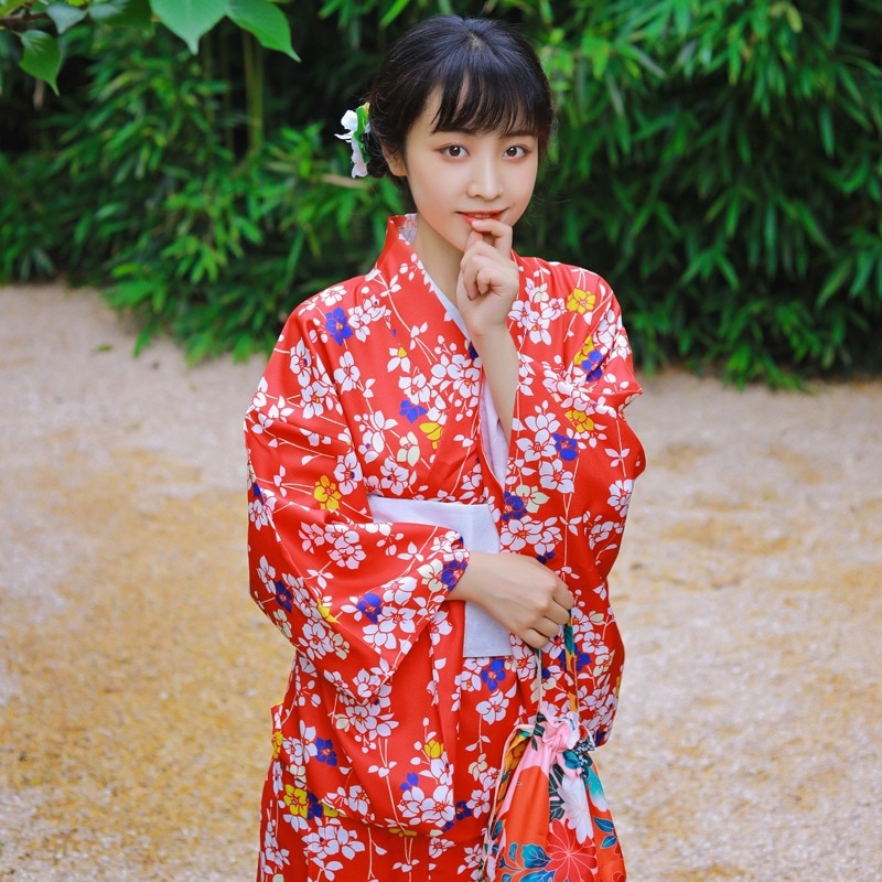 和服女性正装和服アイロンフリー素材小紋和服撮影写真和服