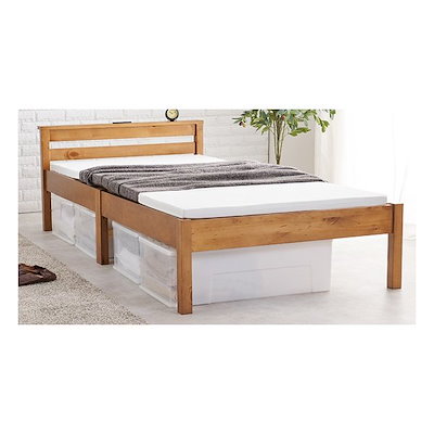 組立簡単 宮付きベッド（シングル）-MB- 100×207.5×65cm 宮付きベッド（シングル）-MB- 100×207.5×65cm おしゃれ