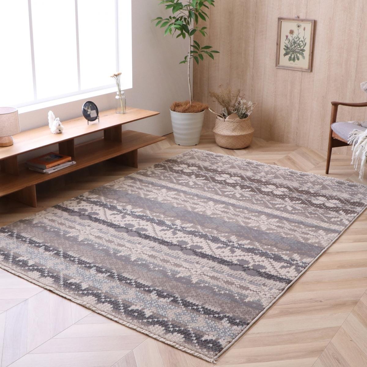 【I】【代引不可】イケヒコ ウィルトンラグ ルチル ベージュ 160×225cm　アクセントラグ 北欧 リビングラグ 2370509【北海道・沖縄・離島不可】【代引不可/沖