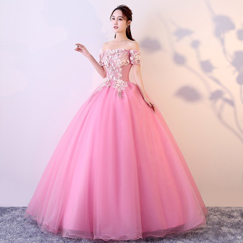 カラードレス 演奏会用ロングドレス ライトブルー 結婚式 コンサート 二次会 舞台衣装 ステージ衣装 披露宴 ピンク上品作