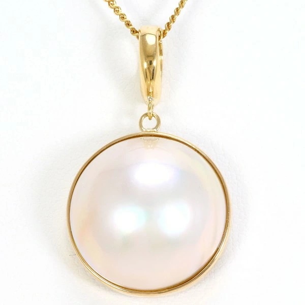 K18 18金 YG イエローゴールド ネックレス マベパール(真珠) ジュエリー 中古