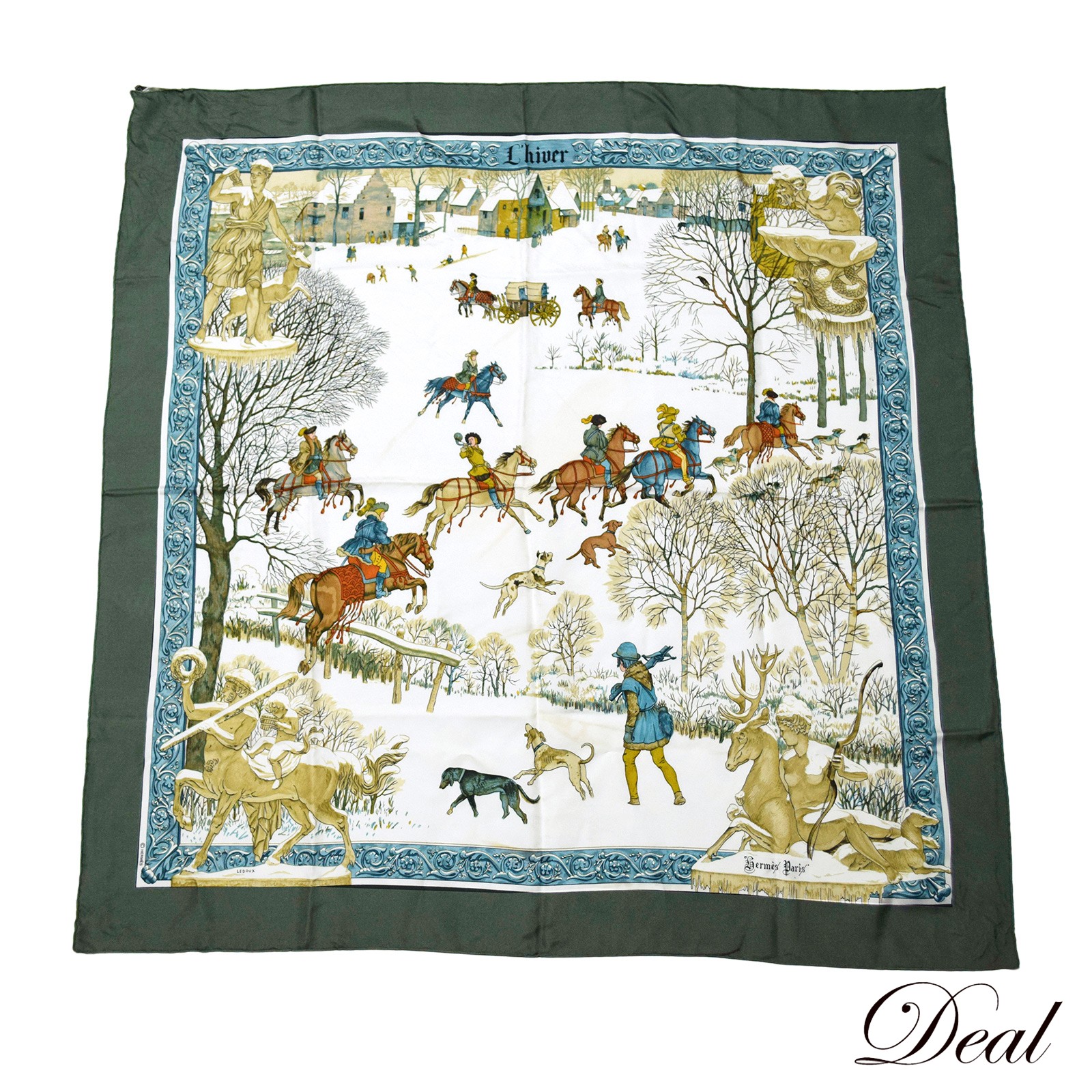 エルメス カレ90 冬の火 Lhiver レディース スカーフ