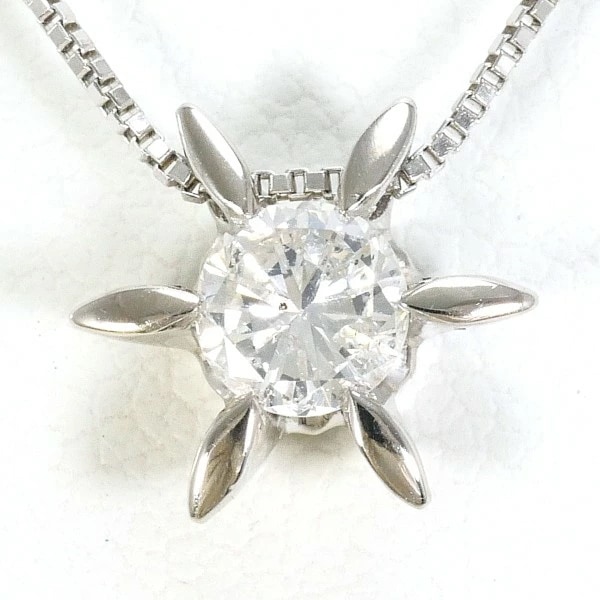 PT900 プラチナ PT850 ネックレス ダイヤ 0.30 鑑定書 ジュエリー 中古