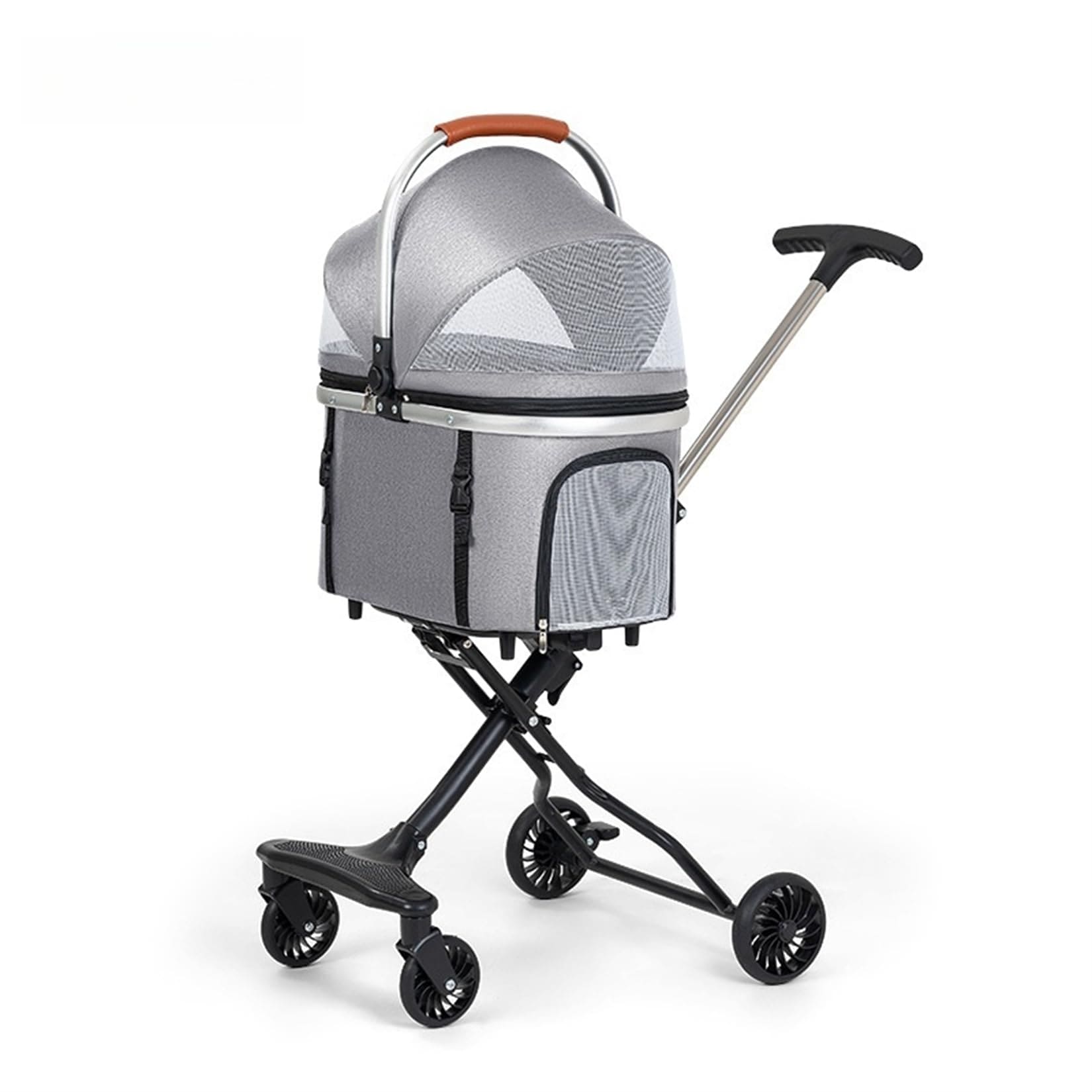 分離型ペットカート ハイシート設計 前輪360回転 ブレーキ付き 衝撃吸収 キャリーバッグ 耐荷重10KG以内 組み立て簡単 コンパクト 中小型 猫犬兼用 軽量 通気 散歩 買い物 外出 旅行