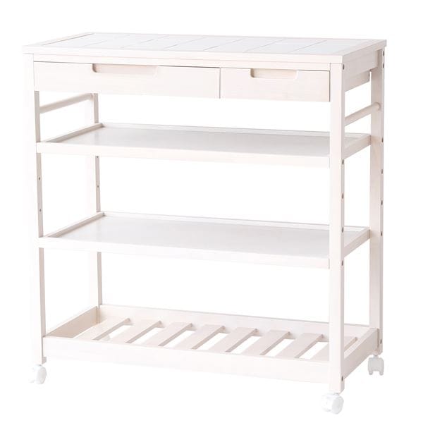キッチンワゴン Kitchen Wagon（Wide） ホワイト (組立品)