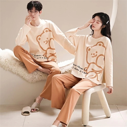 ペアパジャマ カップル ペア ルームウェア ペアパジャマ 秋 冬 綿 結婚祝い プレゼント ペアパジャマ 大きいサイズ お祝い 長袖 カップル ペア パジャマ ギフト 上下 セット レディース 部屋着