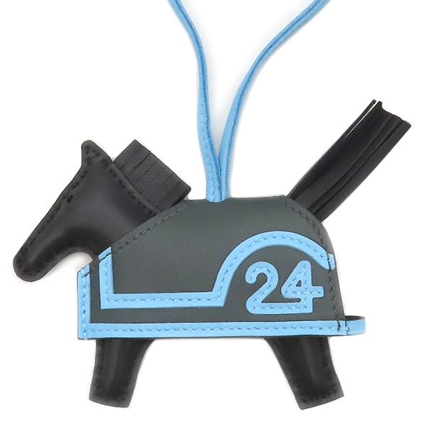 エルメス バッグチャーム ロデオ ロベオ24 PM アニョーミロ スイフト ブラック×セレスト×ヴェールマングローブ 新品 未使用 K刻印(2025年製) 【箱】【中古】