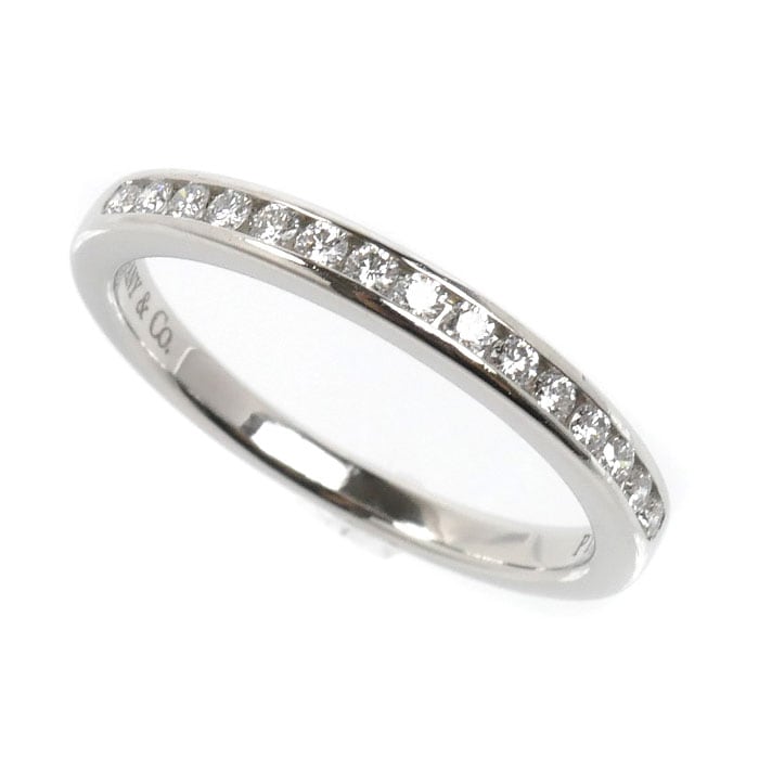 TIFFANY&Co. ティファニー Pt950プラチナ チャネルセッティング リング・指輪 ダイヤモンド 8号 2.9g レディース 中古 美品