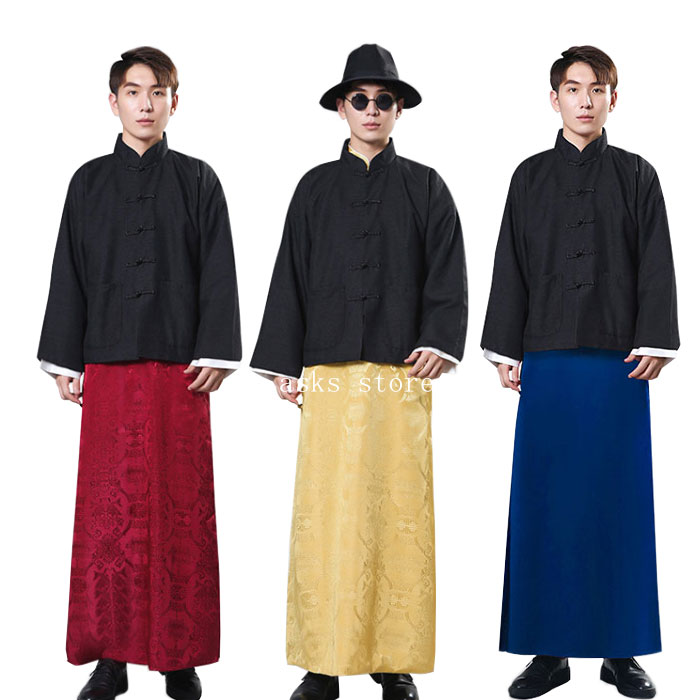 2025新作入荷 チャイナ服 中国古代衣装 メンズ 民族 唐装漢服 中華服 コスプレ衣装 ハロウイン 仮装 9色 コスチューム コスプレ 上下セット トップス 長袖 シャツ 立ち襟 チャイナボタン ス 4,838円