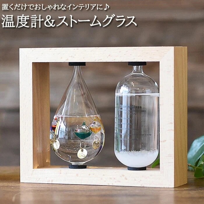 温度計＆ストームグラス 通販 気象計 天気予報 温度計 天気管 ガリレオ温度計 ガリレオ ガリレオサ