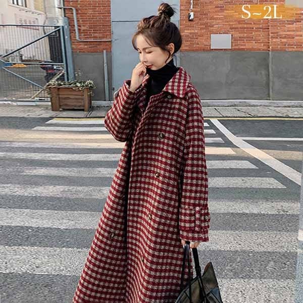 チェスターコート チェック柄 レディース ロングコート コクーンコート ドロップショルダー ロングチェスターコート 超ロング アウター 秋 冬 冬服 オーバーサイズ カジュアル 大人可愛い 体型カバー