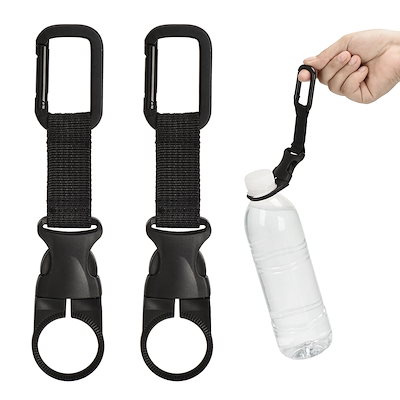 他サイト： KAruim ペットボトルホルダー カラビナ付き 3個セット ドリンク ホルダー アウトドア 登山 キャンプ ハイキング 旅行 水分補給 着脱簡単 ブラツクの商品画像